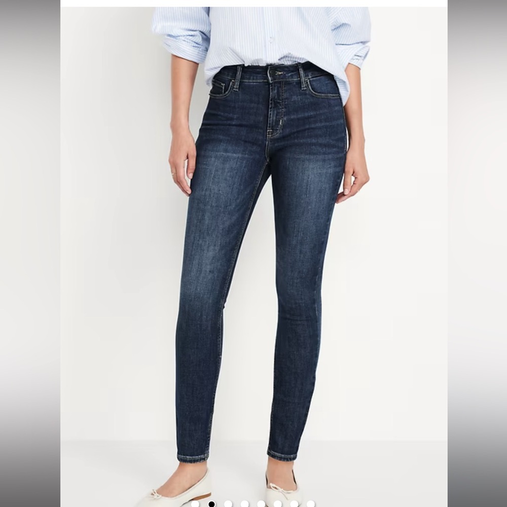 High-Waisted Rockstar Skinny Jeans Dark Wash Old Navy Sz 4‎  #734884